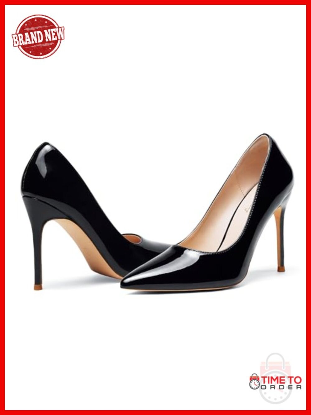 High Heels Pointed Toe Stiletto 4 Inch Slip On Pumps Office Wedding - Picture 3 of 6